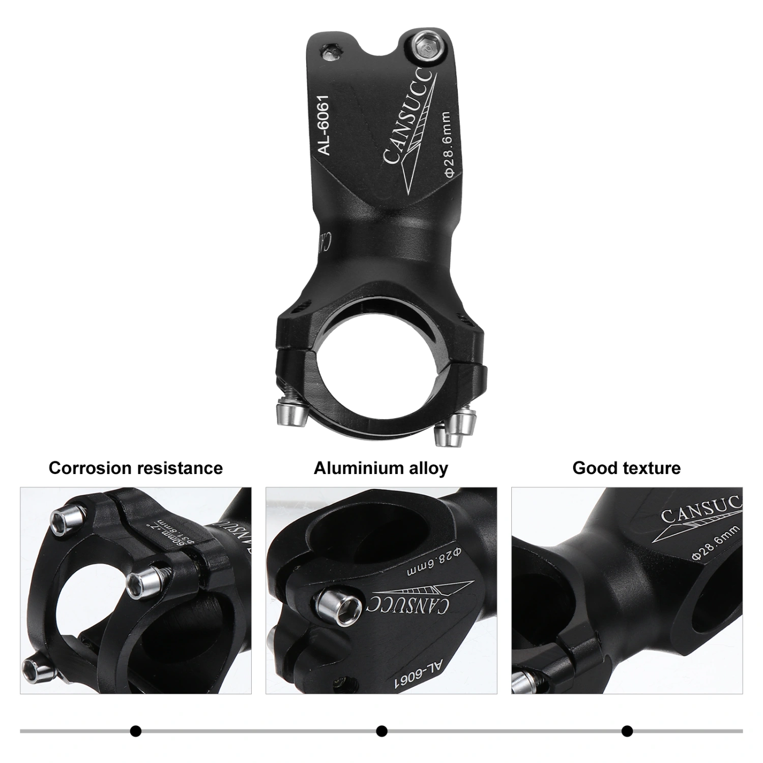 1Pc Zinc Alloy Mountain Bike Riser Practical Bike Handlebar Stem (Black)