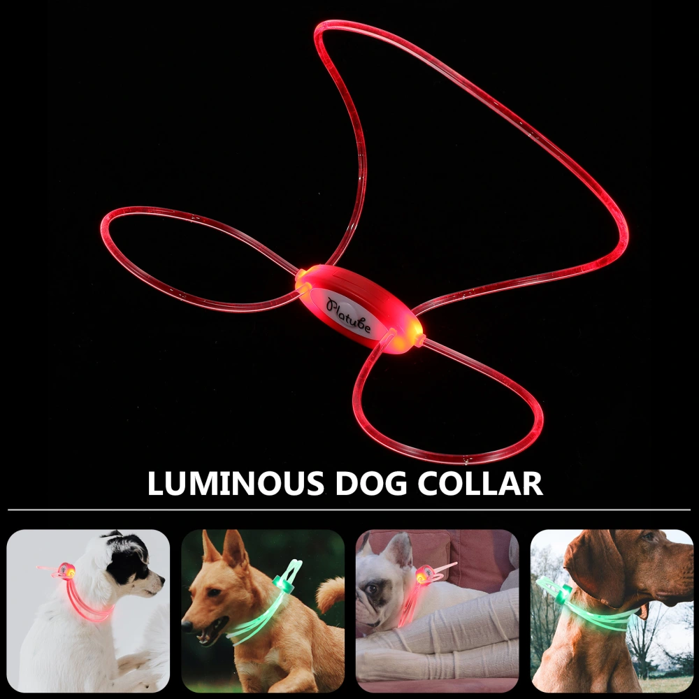 2Pcs Dog Luminous Collars Practical LED Pet Collars Pet Gleamy Lanyards