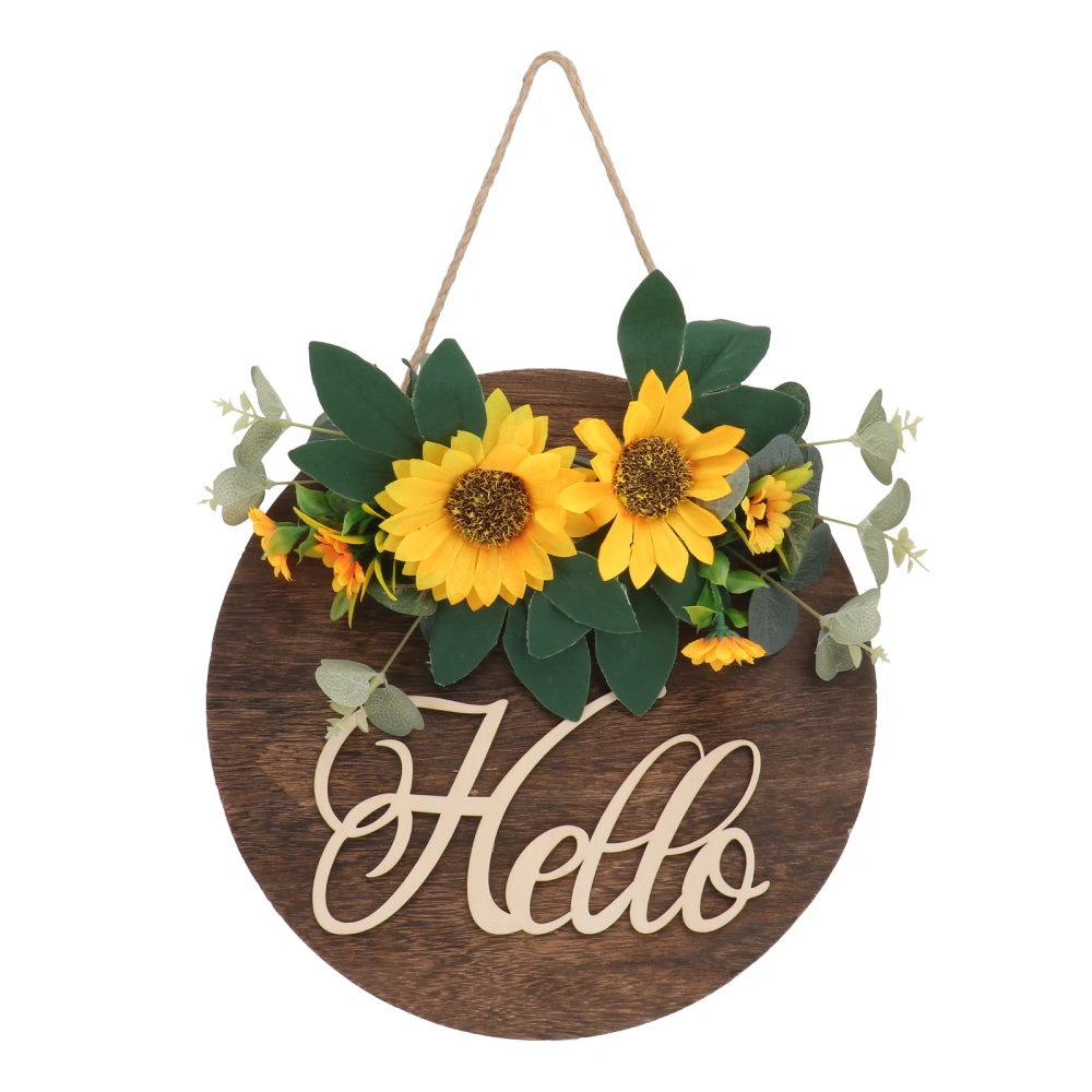 1Pc Simulated Flower Wreath Delicate Welcome Board Home Hanging Decoration