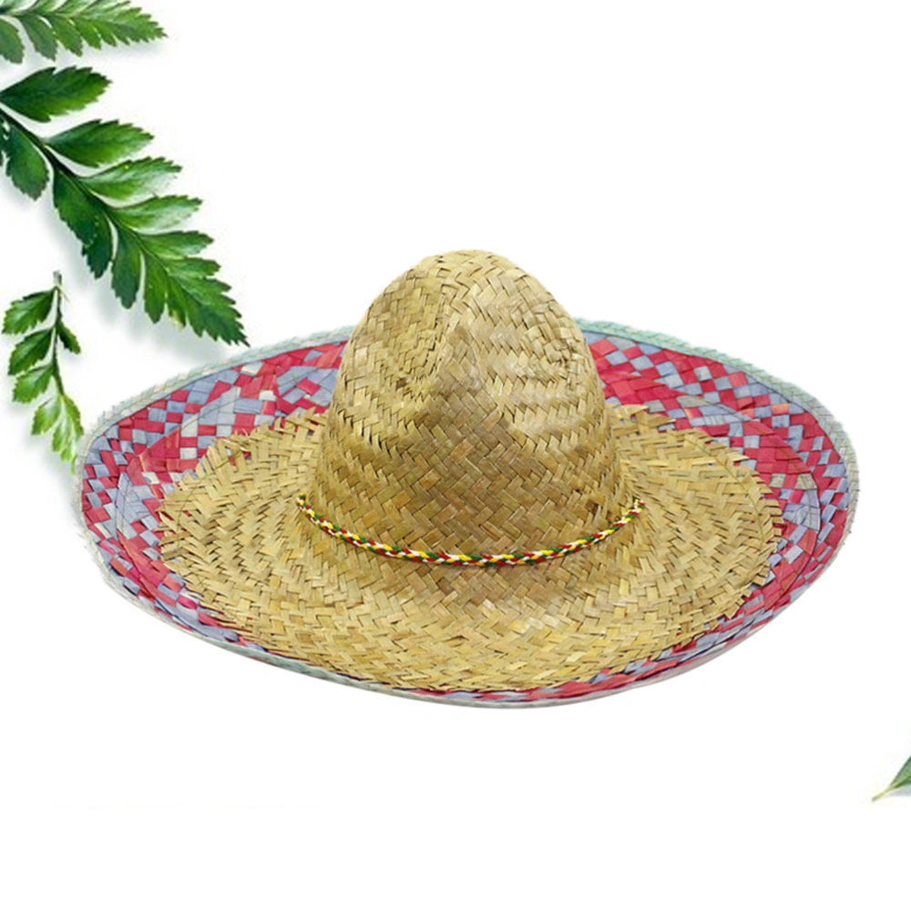 1pc Straw Hat Mexican Hat Hawaii Straw Hat Woven Hawaii Straw Hat for People