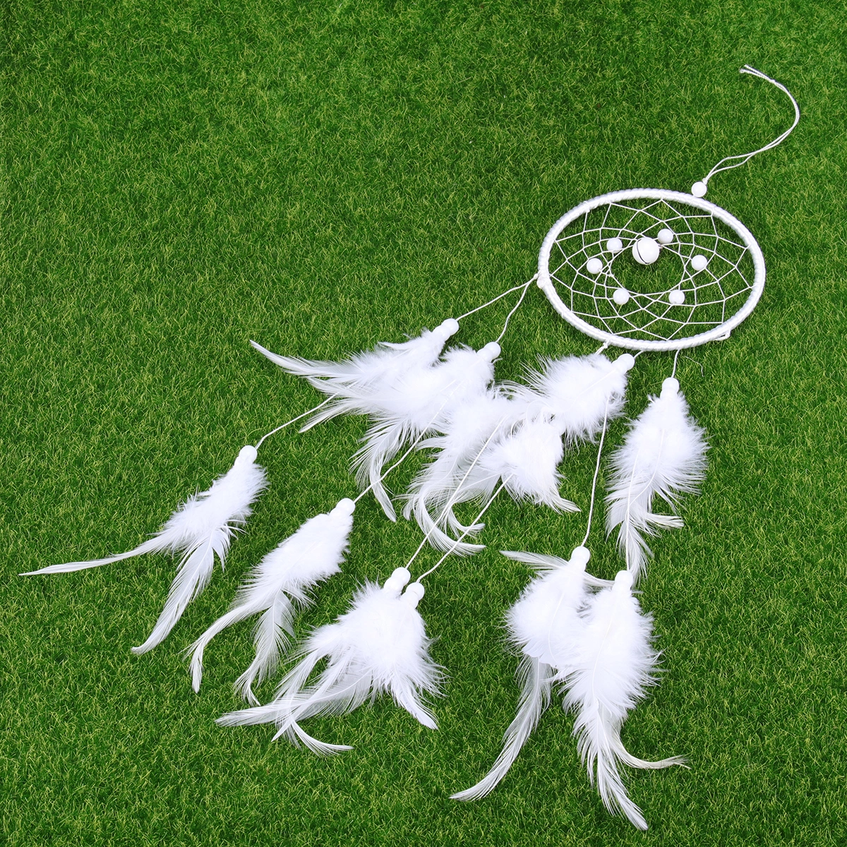 Indian Style Dream Catcher Simple Hanging Pendant White Feather Windbell Home Ornaments