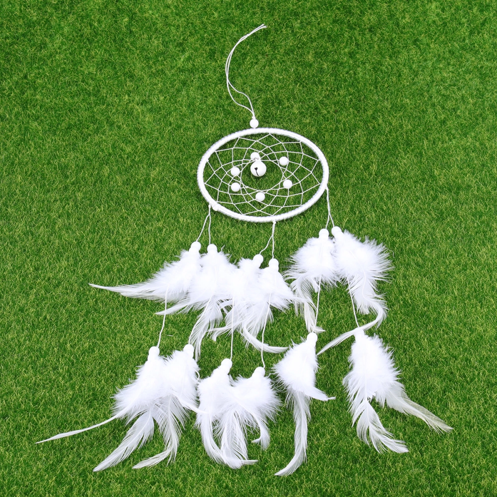 Indian Style Dream Catcher Simple Hanging Pendant White Feather Windbell Home Ornaments