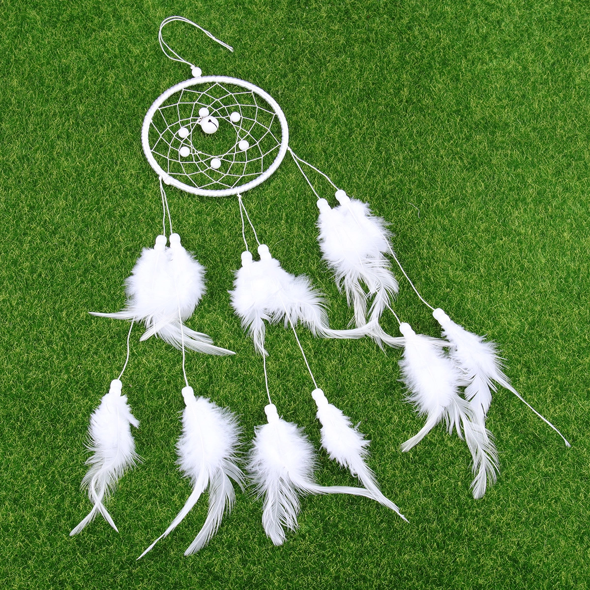 Indian Style Dream Catcher Simple Hanging Pendant White Feather Windbell Home Ornaments