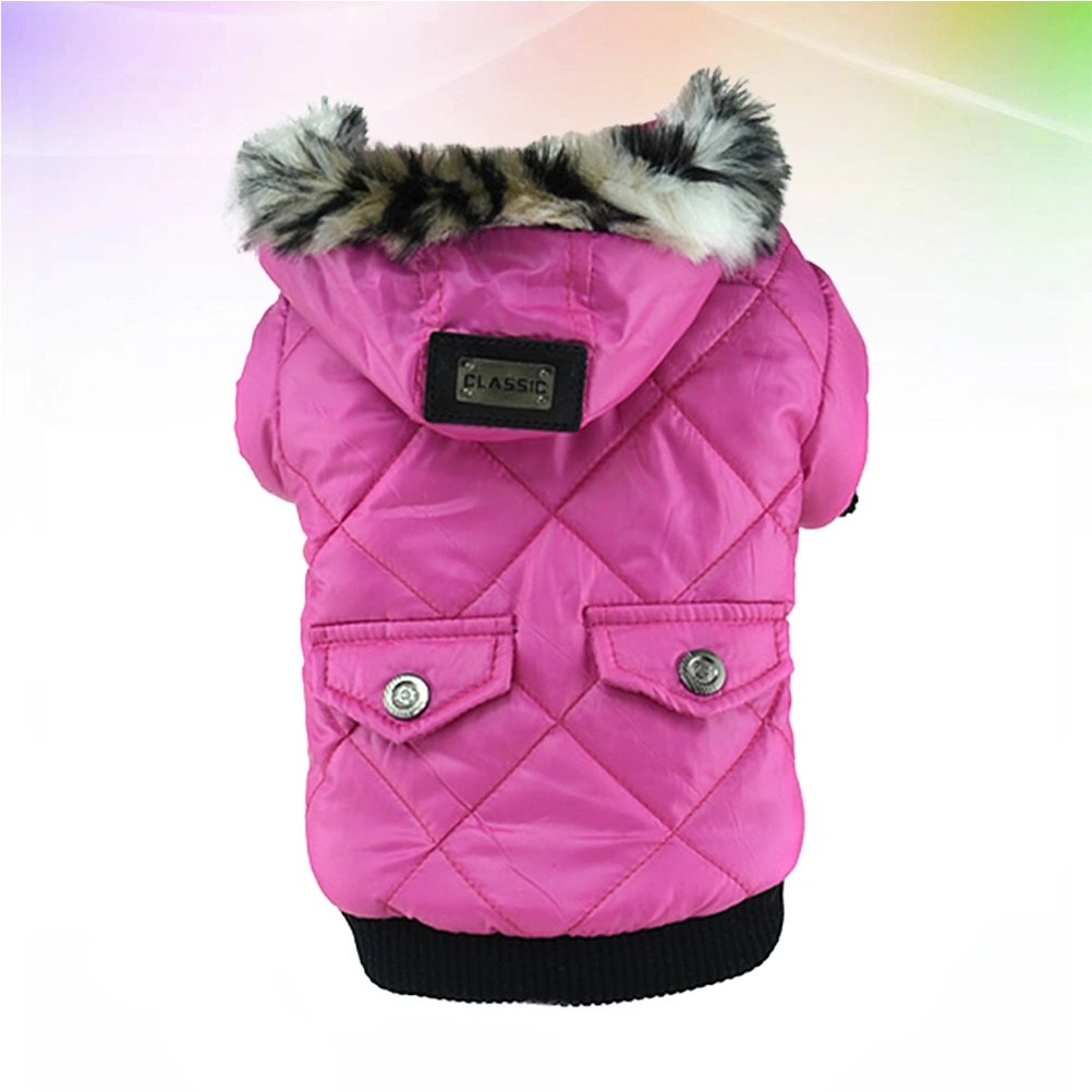 Pet Dog Coat Autumn Winter Pet Keep Warm Clothing Pet Puppy Apparel (Rosy, Size XS)