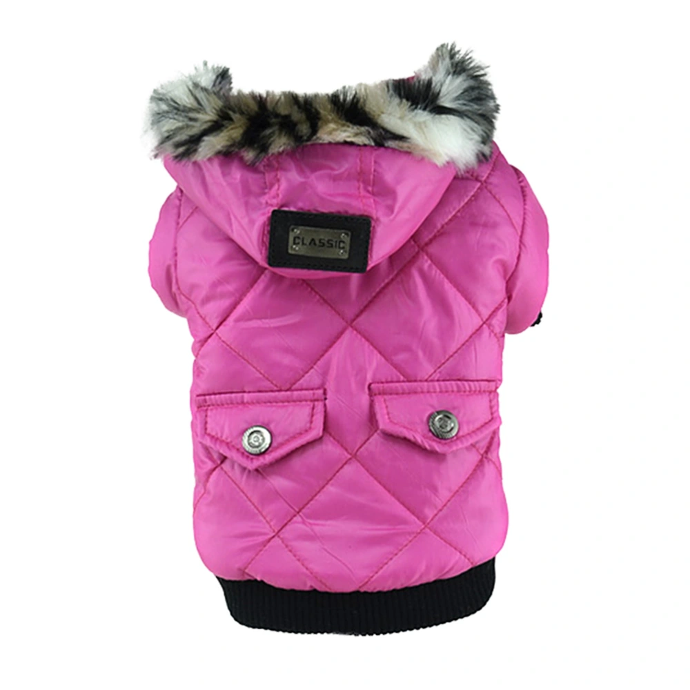 Pet Dog Coat Autumn Winter Pet Keep Warm Clothing Pet Puppy Apparel (Rosy, Size XS)