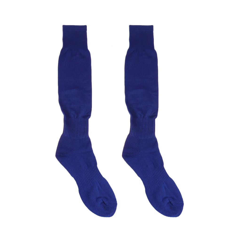 1 Pair of Solid Color Sports Stockings Football Socks Knee High Socks Sports Tube Socks Blue (Free Size)