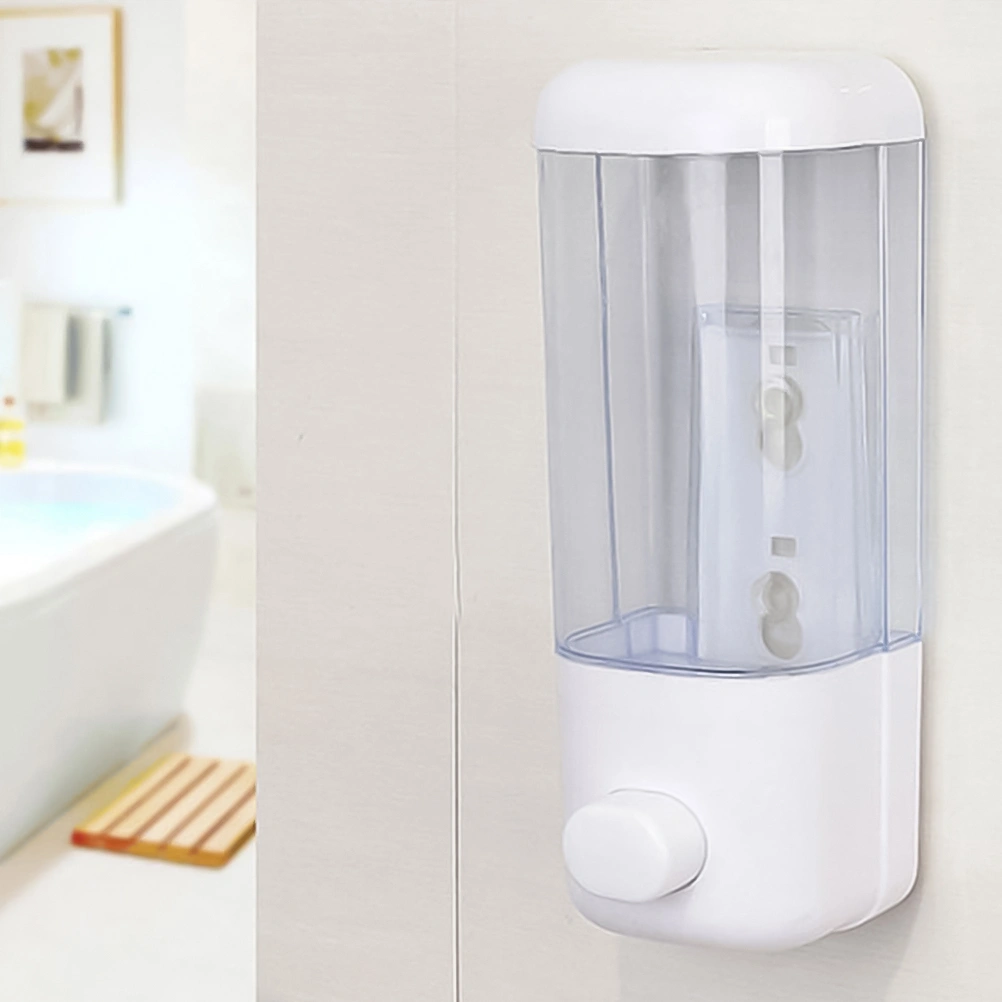 2Pcs 500ML Manual Liquid Soap Dispenser Large Capacity Hand Sanitizer Machine Wall Hanging Type Soap Dispenser Simple Soap Hanging Container (White)
