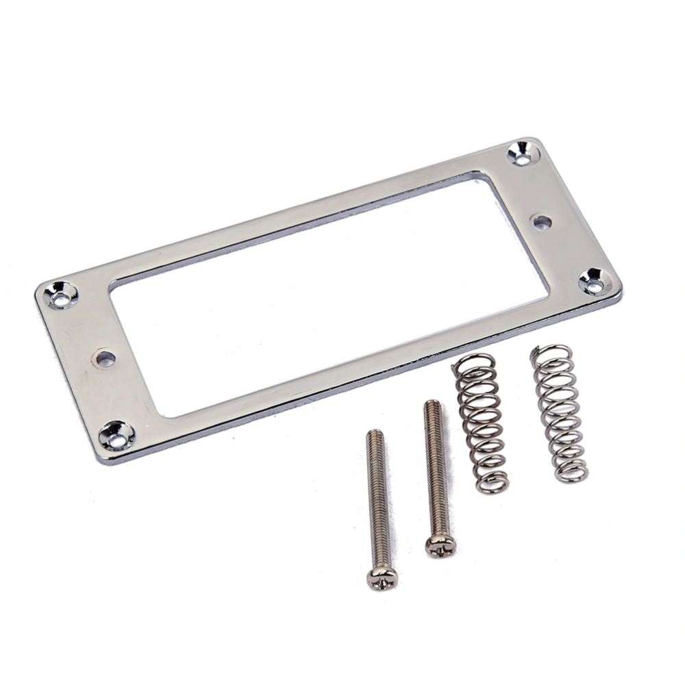 Full-size Flat Metal Humbucker Pickup Mounting Rings Frame Mounting Ring Flat Base Pickup Frame Thicknes 2mm (Silver)