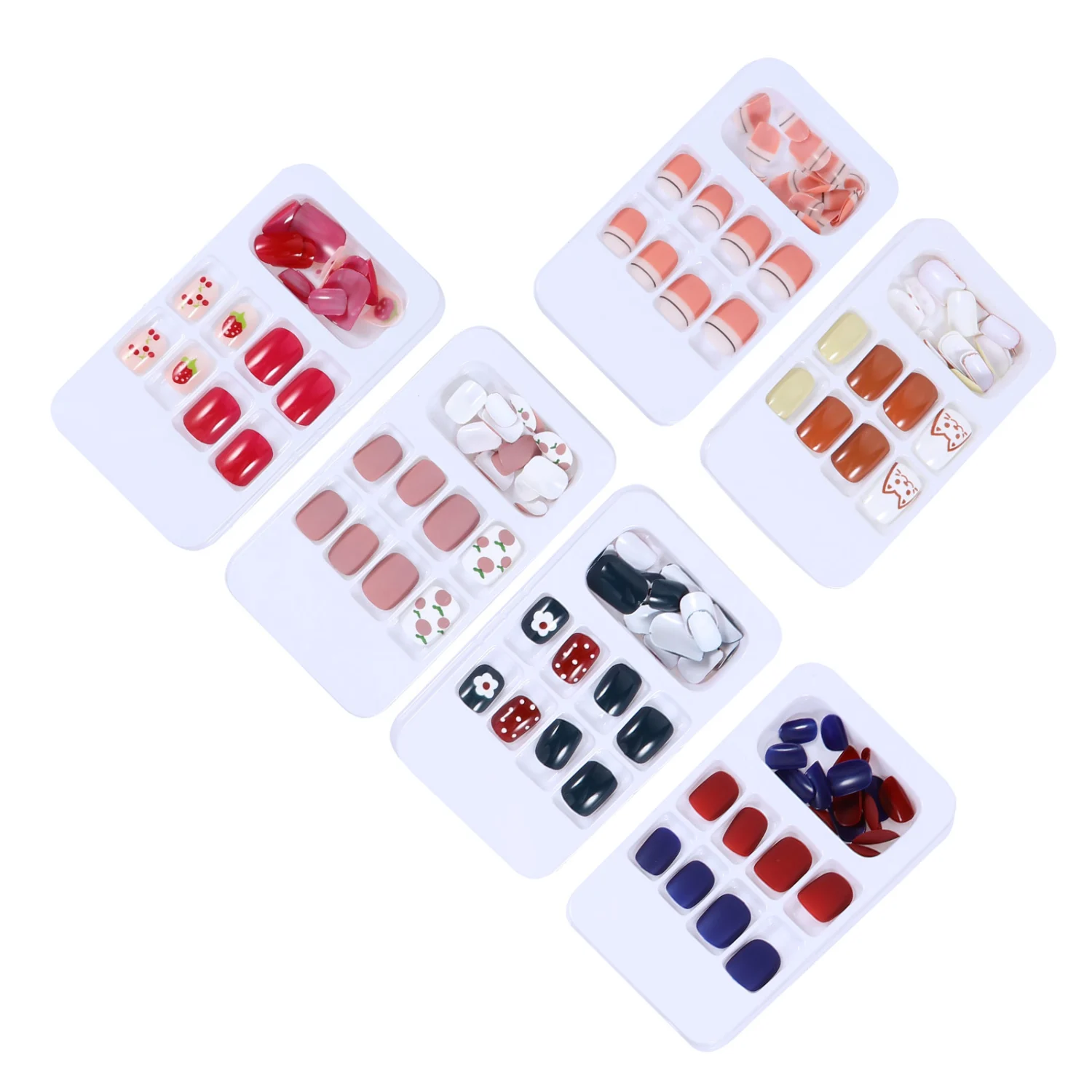 144pcs Press on Nails Artificial Nails False Nails Art Stickers Random Pattern