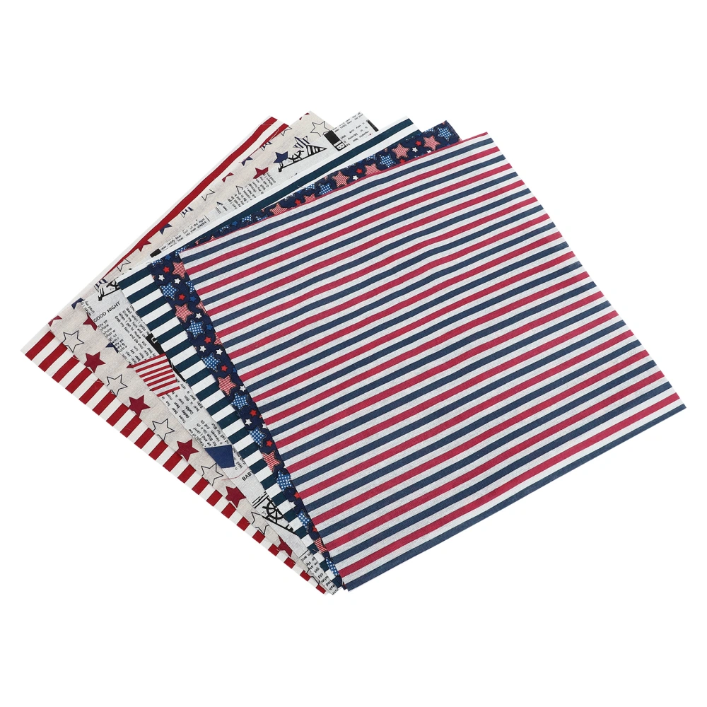 6pcs Independence Day Fabric Squares Sheets Quilting Sewing Fabric Bundle