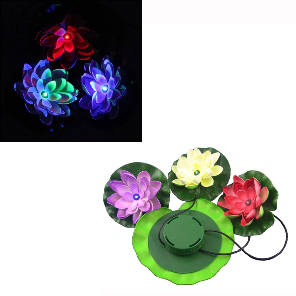 Outdoor Solar Power Energy Lotus Light LED Floating Flower Lamp Night Light for Pool Pond Garden