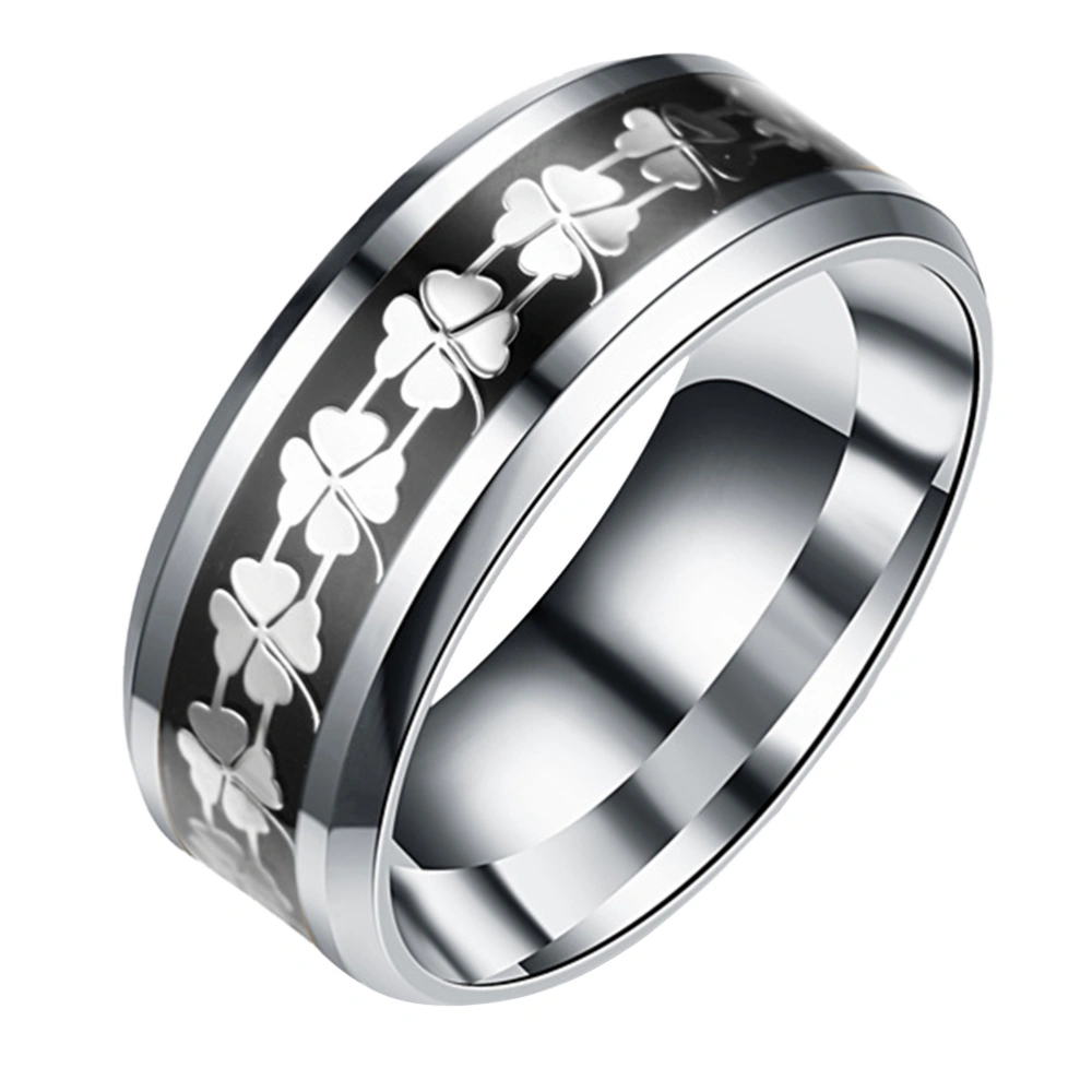 1Pc Fashion Titanium Steel Ring Chic Four Leaf Clover Ring for Man Woman