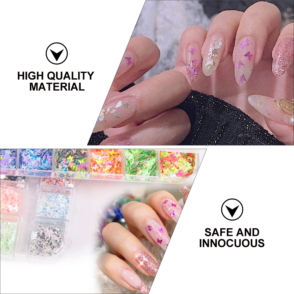 2 Boxes Nail Art Confetti Nail Glitter Art Crafts Sequins DIY Manicure Decor