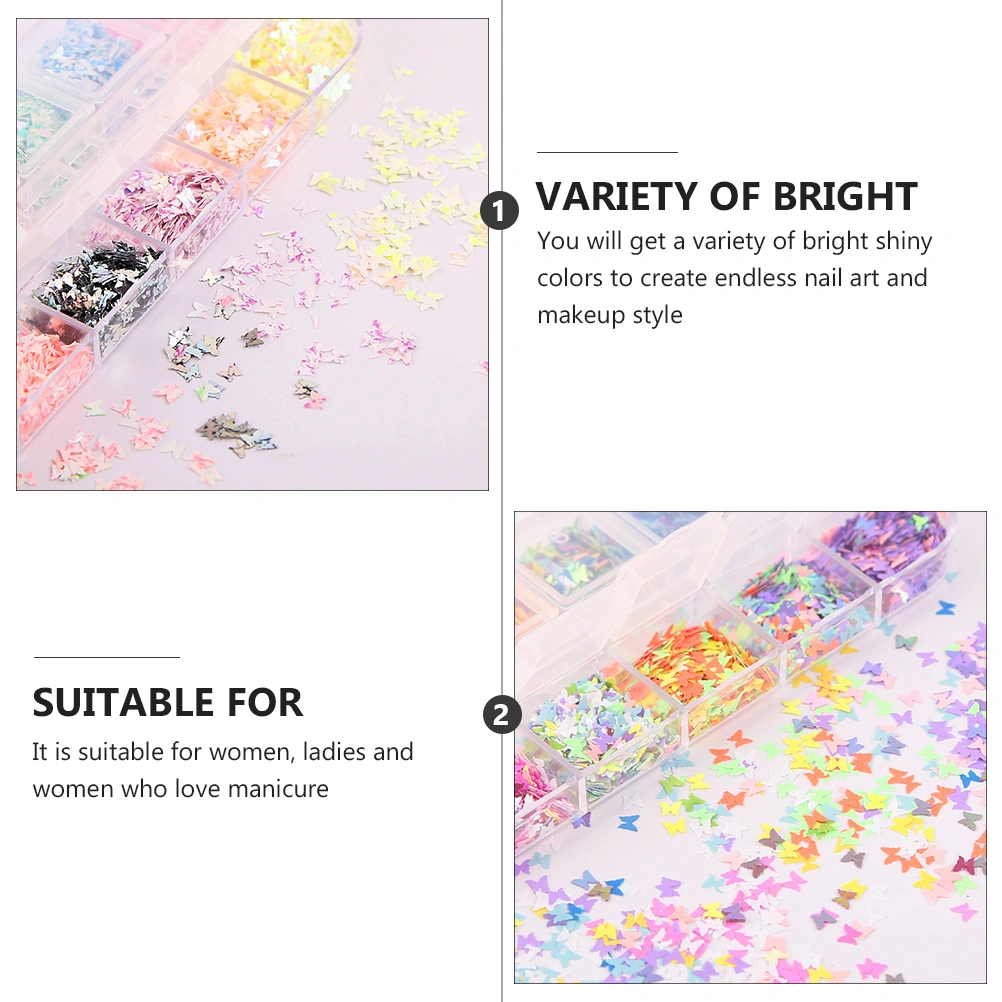 2 Boxes Nail Art Confetti Nail Glitter Art Crafts Sequins DIY Manicure Decor