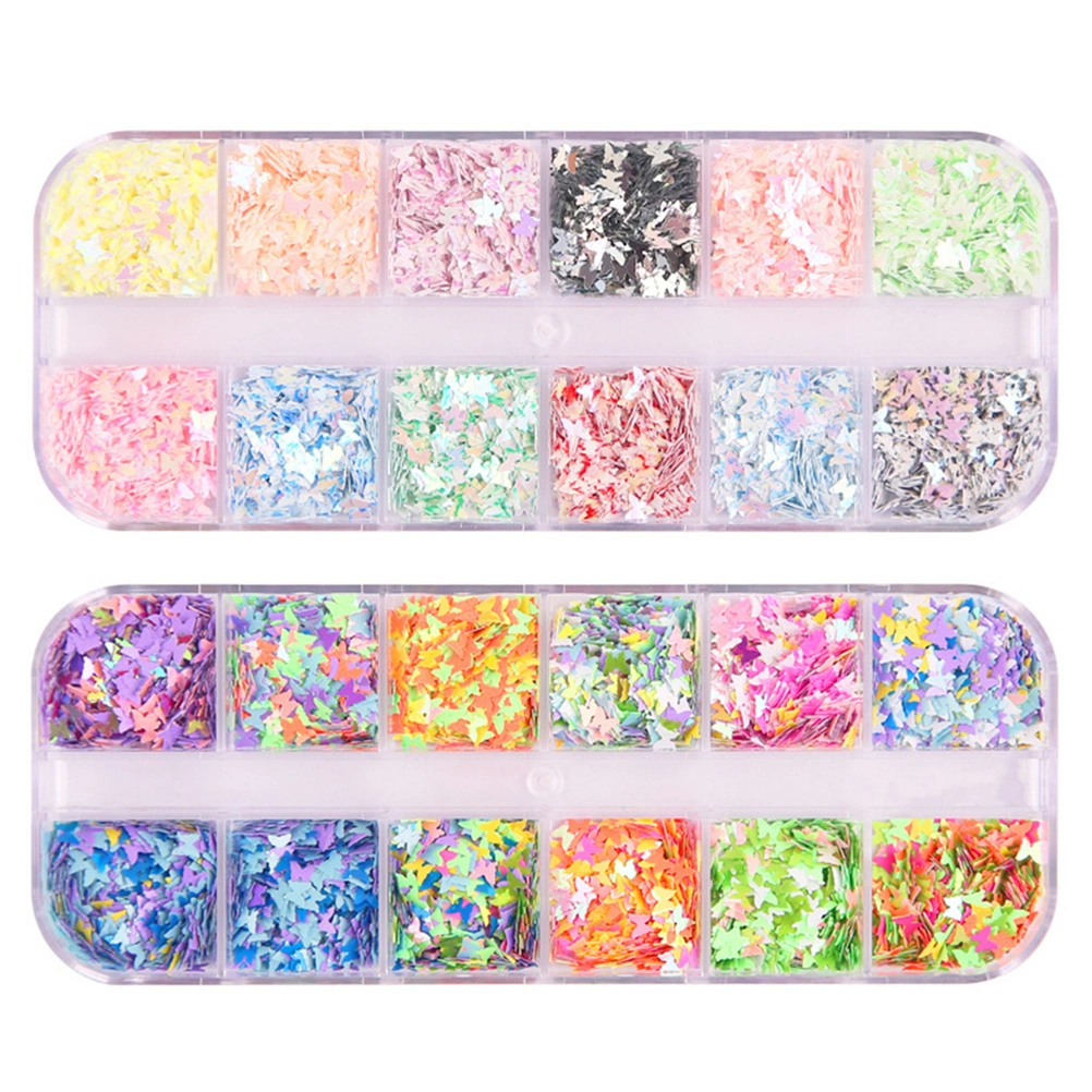 2 Boxes Nail Art Confetti Nail Glitter Art Crafts Sequins DIY Manicure Decor