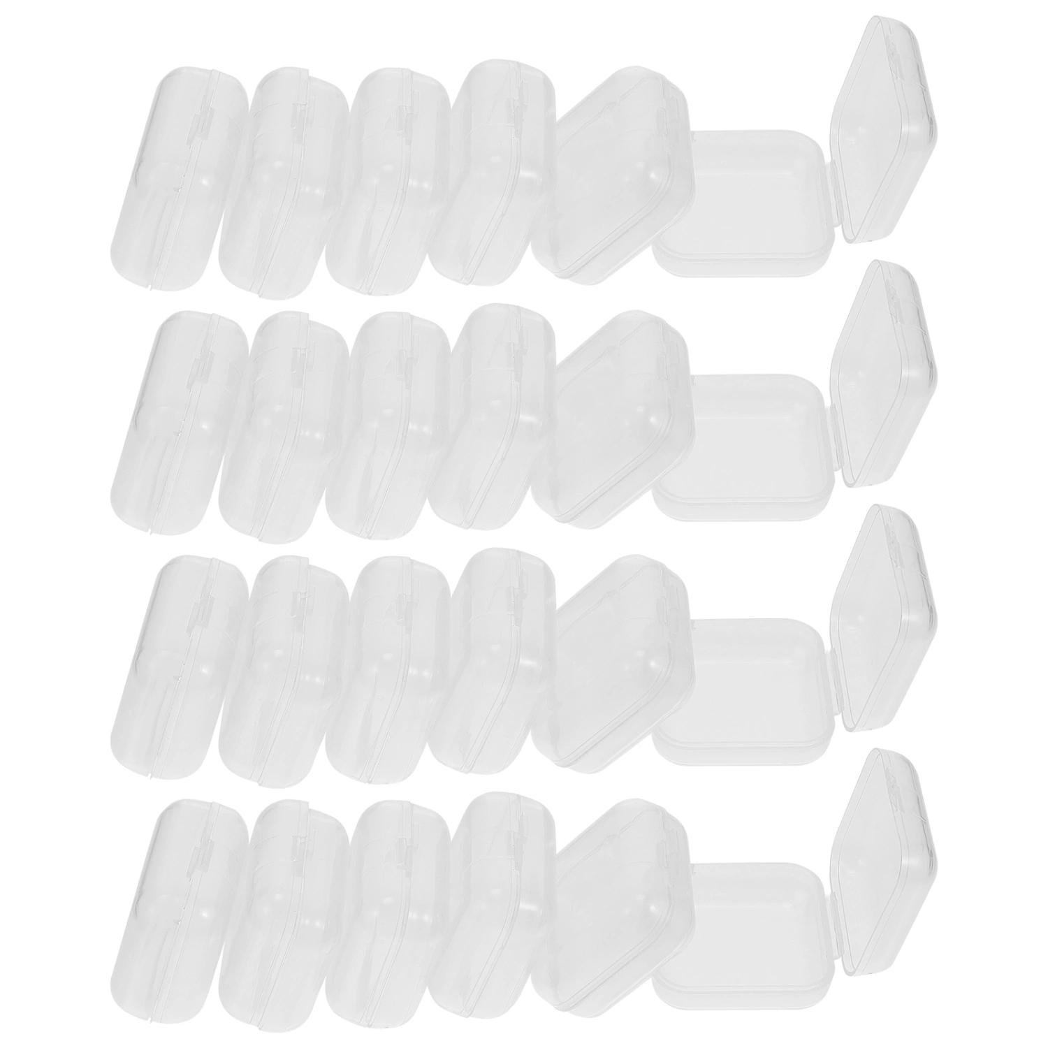 100Pcs Plastic Organizer Boxes Jewelry Organizer Fish hook Boxes (Transparent)