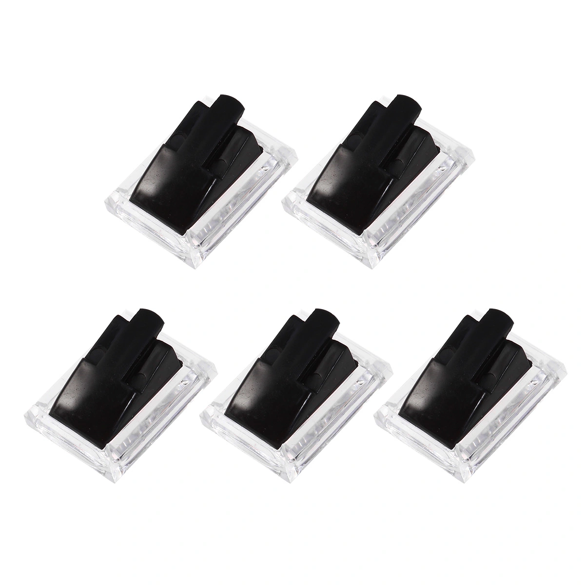 5pcs Acrylic Display Stand Plastic Display Rack Ring Holder Ring Showcase for Store Home (Transparent Black)