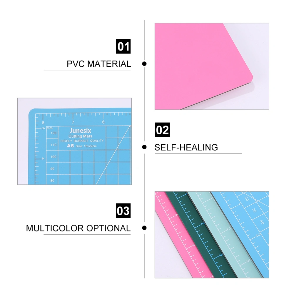 4Pcs A5 Size Professional Marking Durable PVC Handmade Model Cutting Mat for Scrapbooking Quilting Sewing Arts Crafts Projects (Assorted Color)