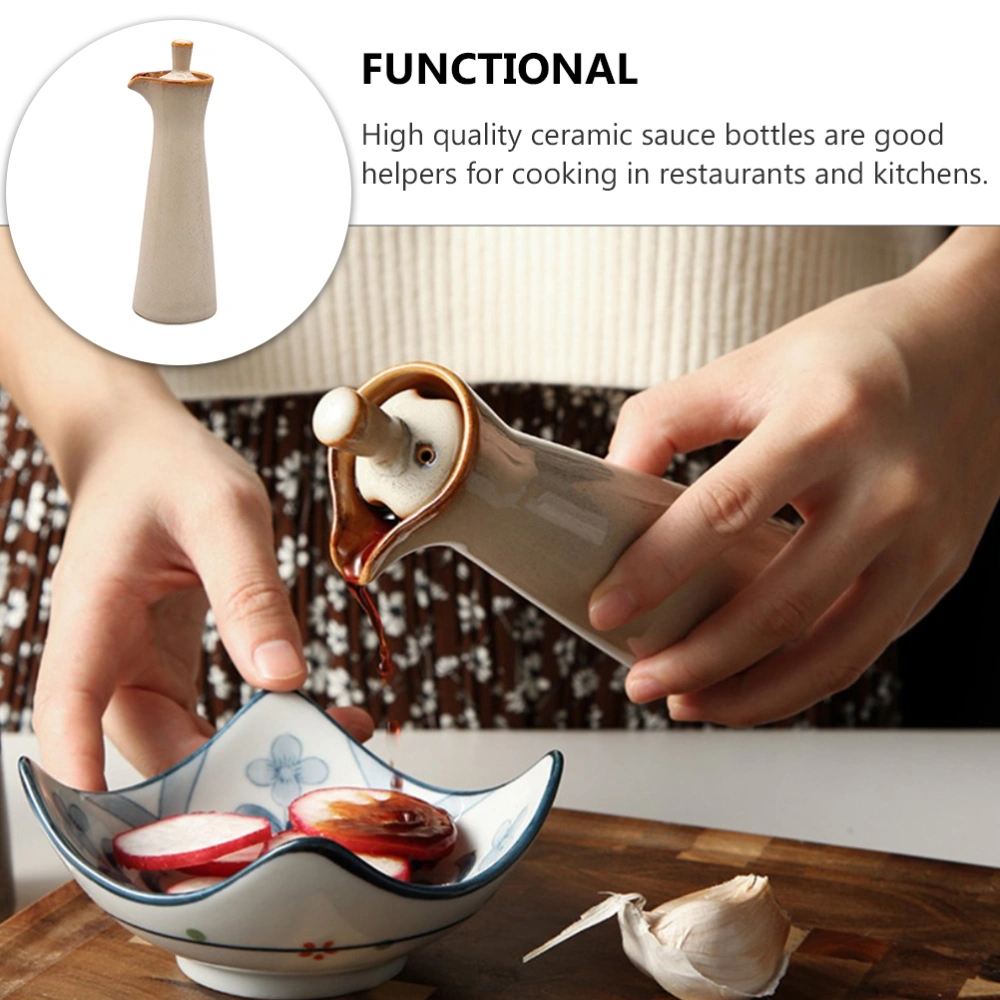 Creative Lid Ceramic Oil Pot Household Kitchen Supplies Soy Sauce Vinegar Bottle