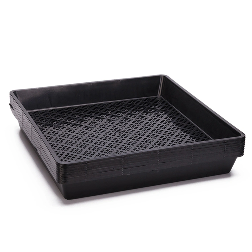 4PCS Plant Grower Dish Basin Thickened Tray for Agriculture Garden Home Balcony (Black)