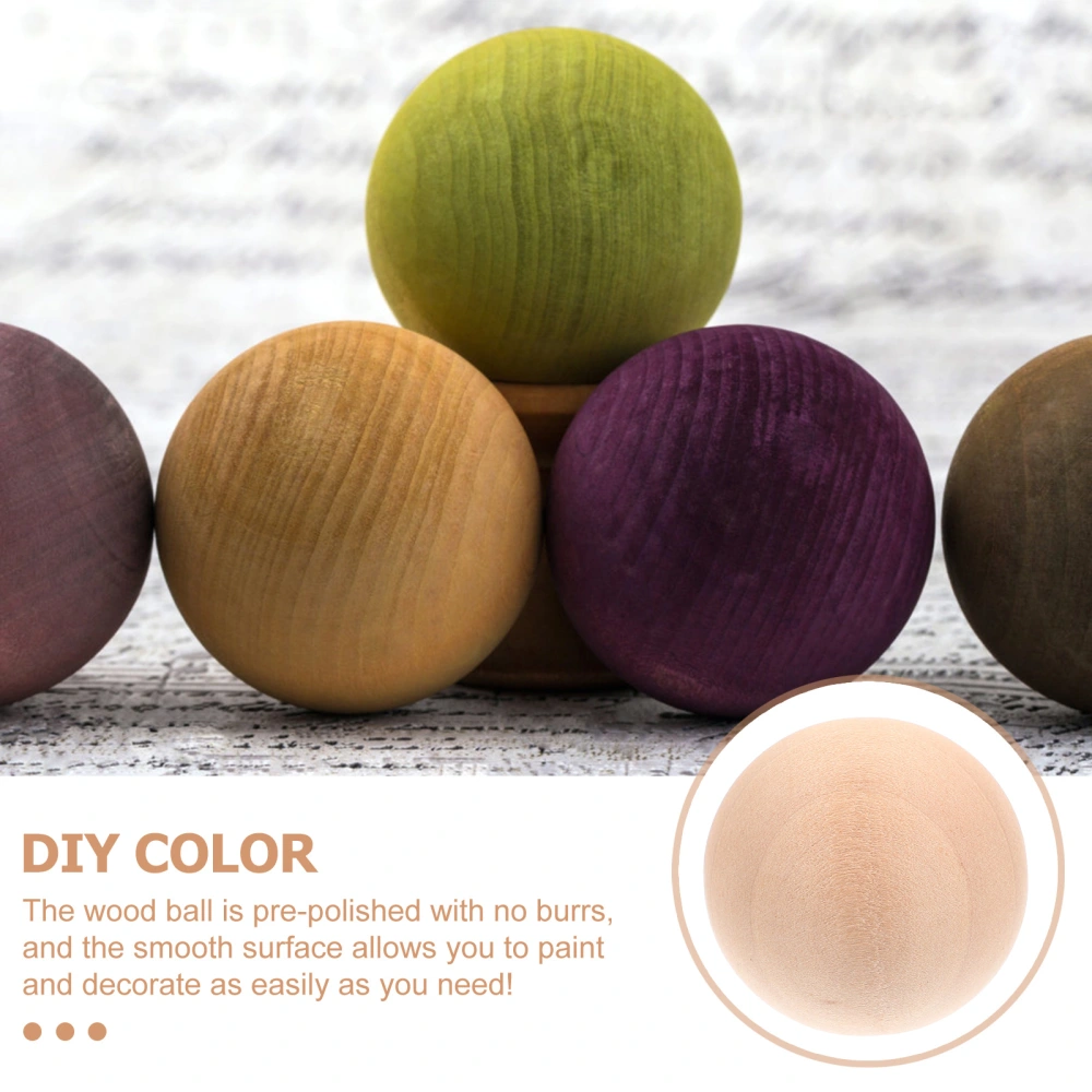 10pcs Solid Wooden Ball Round Ball Handmade DIY Accessories Painted Ball