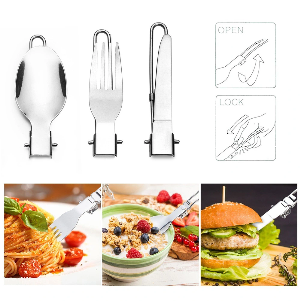 Outdoor Camping Hiking Picnic Cookware Set Portable 304 Stainless Steel Hanging Cup Foldable Cookware Cooking Equipment Set(Orange Cup Set)
