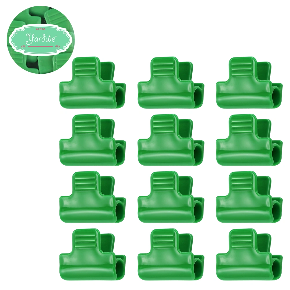 Yardwe 12PCS Plastic Greenhouse Snap Film Buckle Clamp for Pipes Greenhouses Row Covers Shelters Banner Frame (Green)