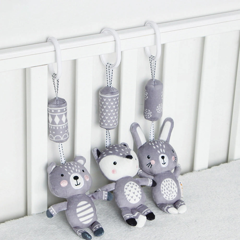 1pc Adorable Rattles Toy Lovely Rabbit Shape Rattle Hanging Doll for Baby Toddlers (Grey)