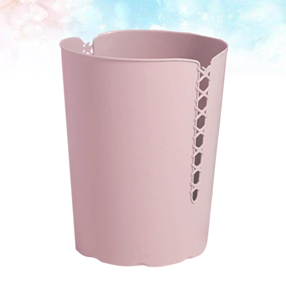 1pc Trash Can Open Trash Basket Round Sweater Button Shape Design for Kitchen Dining Room (Pink)