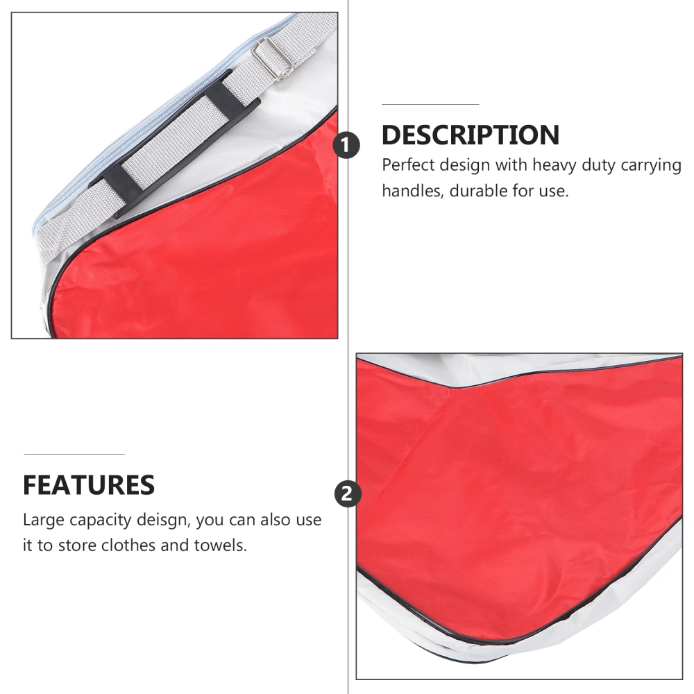 2 Pcs Large Capacity Mesh Cloth Tote Bag Skating Triangle Bag Shoulder Pouch Skate Shoe Storage Container Package for Home Travel (Red)