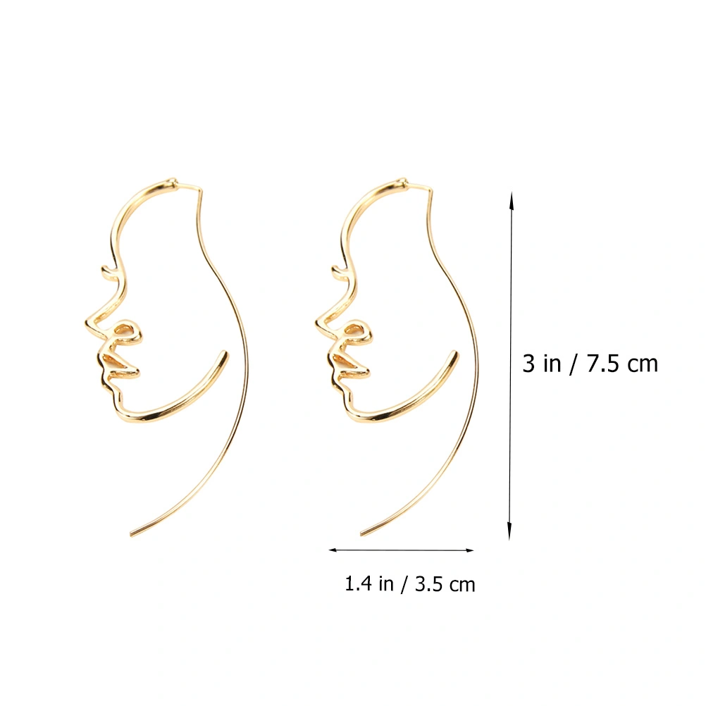1 Pair Abstract Face Shaped Earrings Fashion Ear Jewelry Temperament Ear Studs
