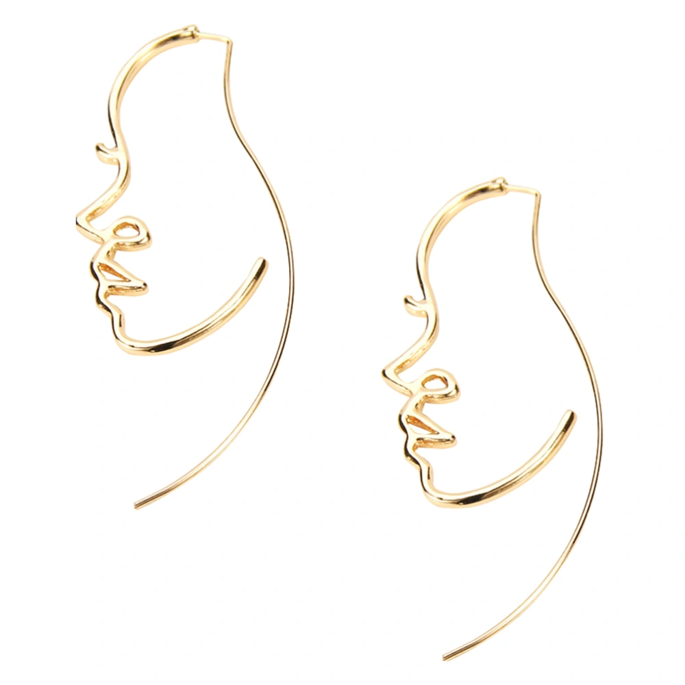 1 Pair Abstract Face Shaped Earrings Fashion Ear Jewelry Temperament Ear Studs