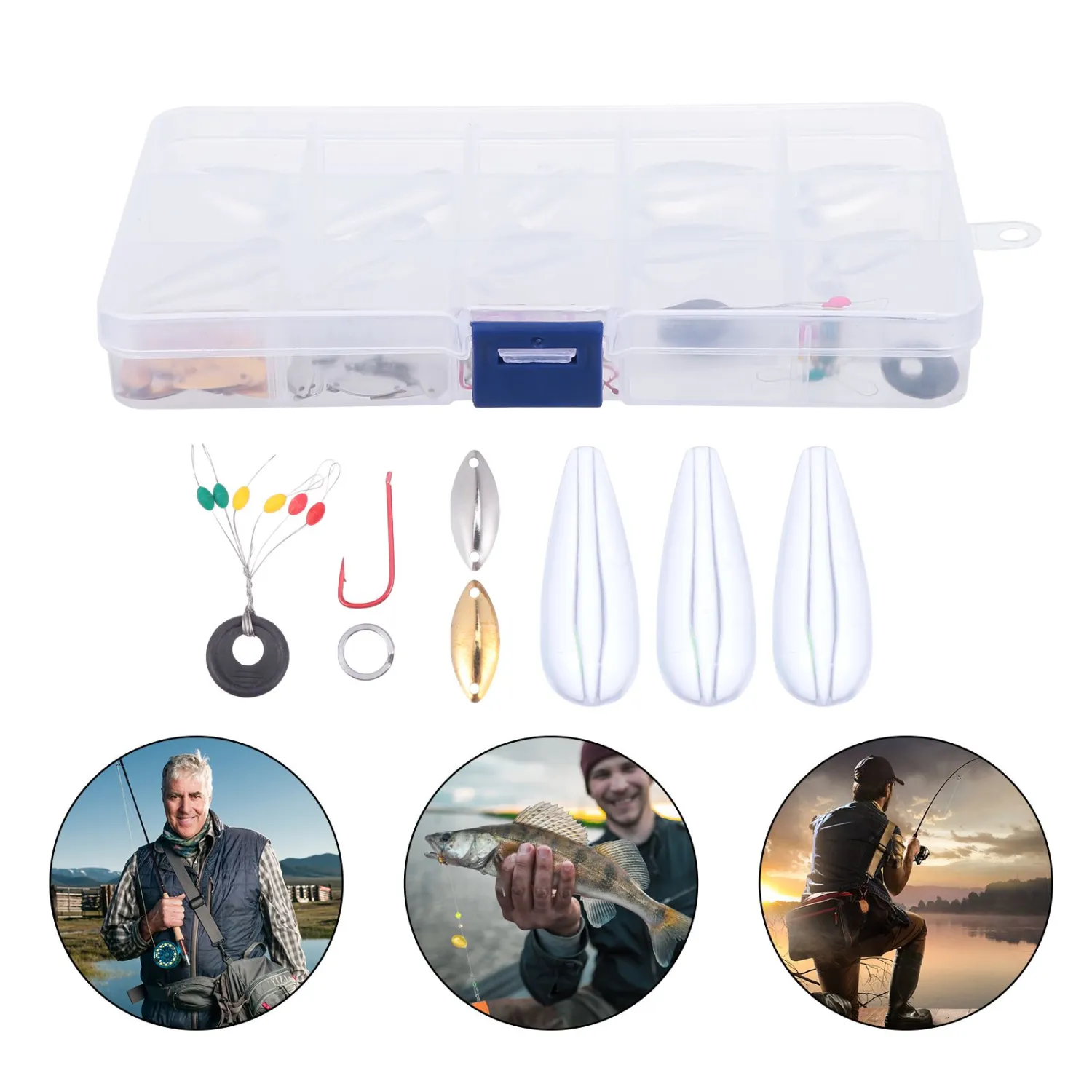 1 Set Fishing Tool Accessories Kit Fishing Sinker Weights Fishing Lure Hook