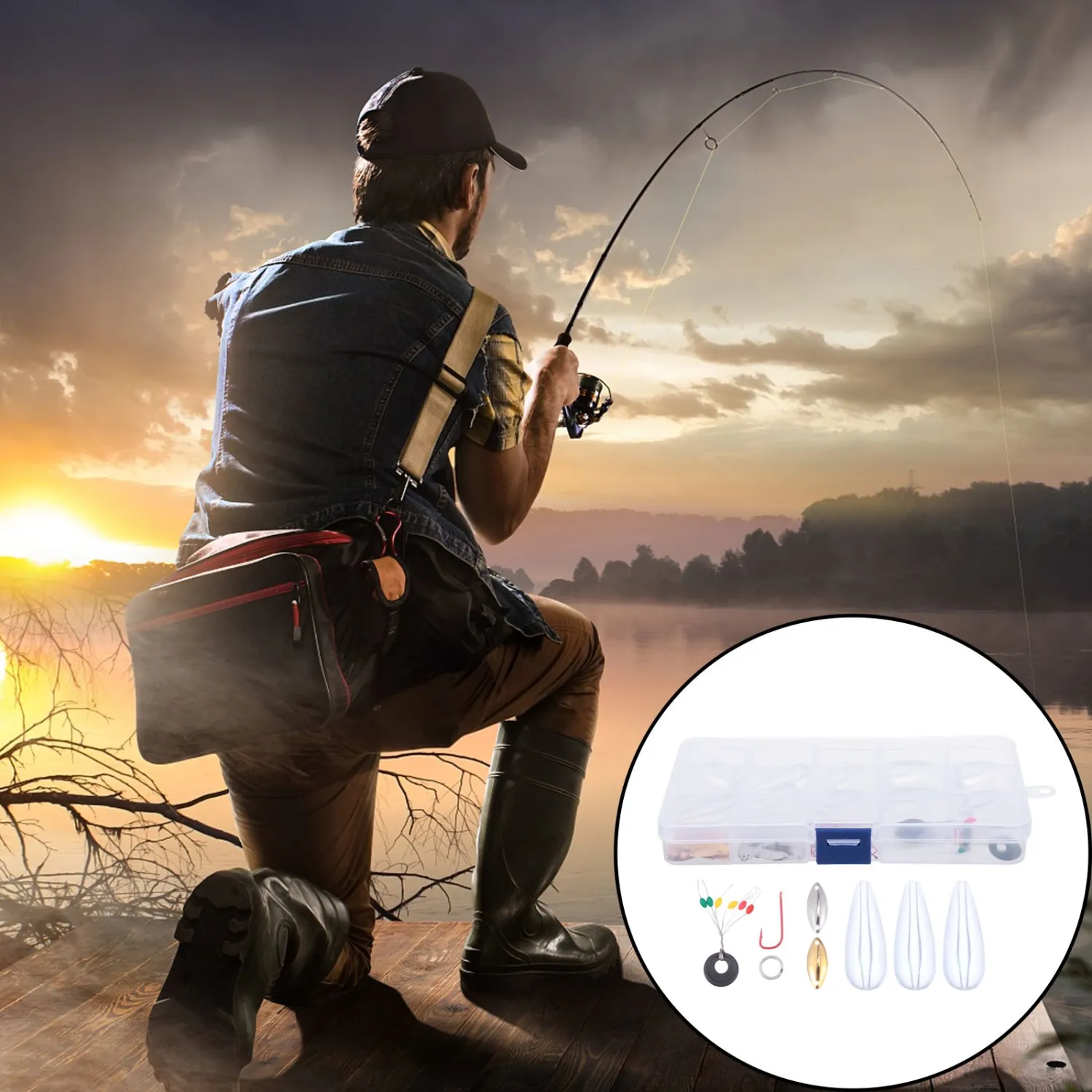 1 Set Fishing Tool Accessories Kit Fishing Sinker Weights Fishing Lure Hook