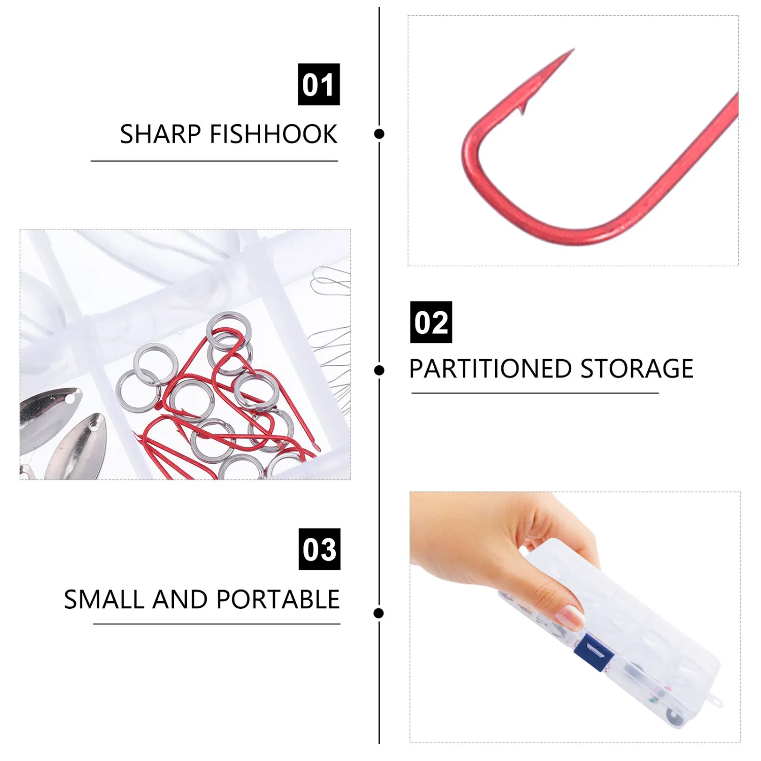 1 Set Fishing Tool Accessories Kit Fishing Sinker Weights Fishing Lure Hook