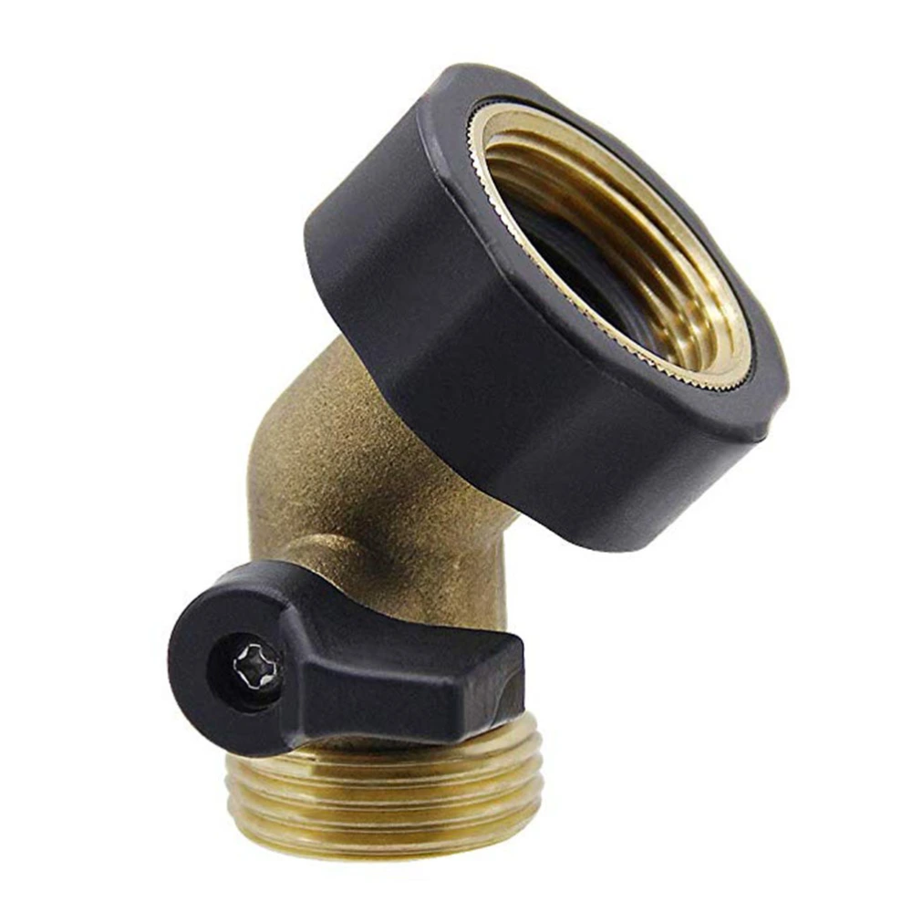 Bending Heavy Duty Brass Garden Hose Connector with Shut Off Brass Water Hose Parts with Comfort Grip to Control Water Flow with US Plug