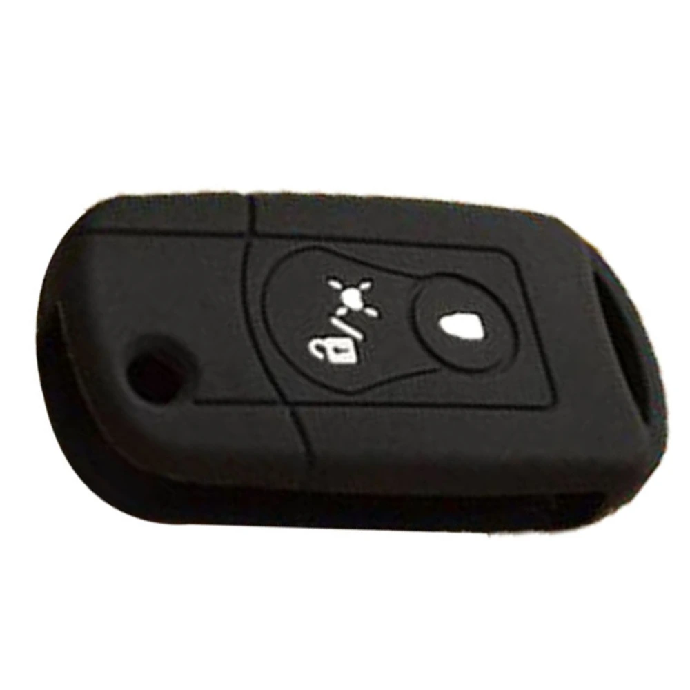 Folding Car Key Case Holder Remote Key Fob Cover Protector for Ssangyong (Black)