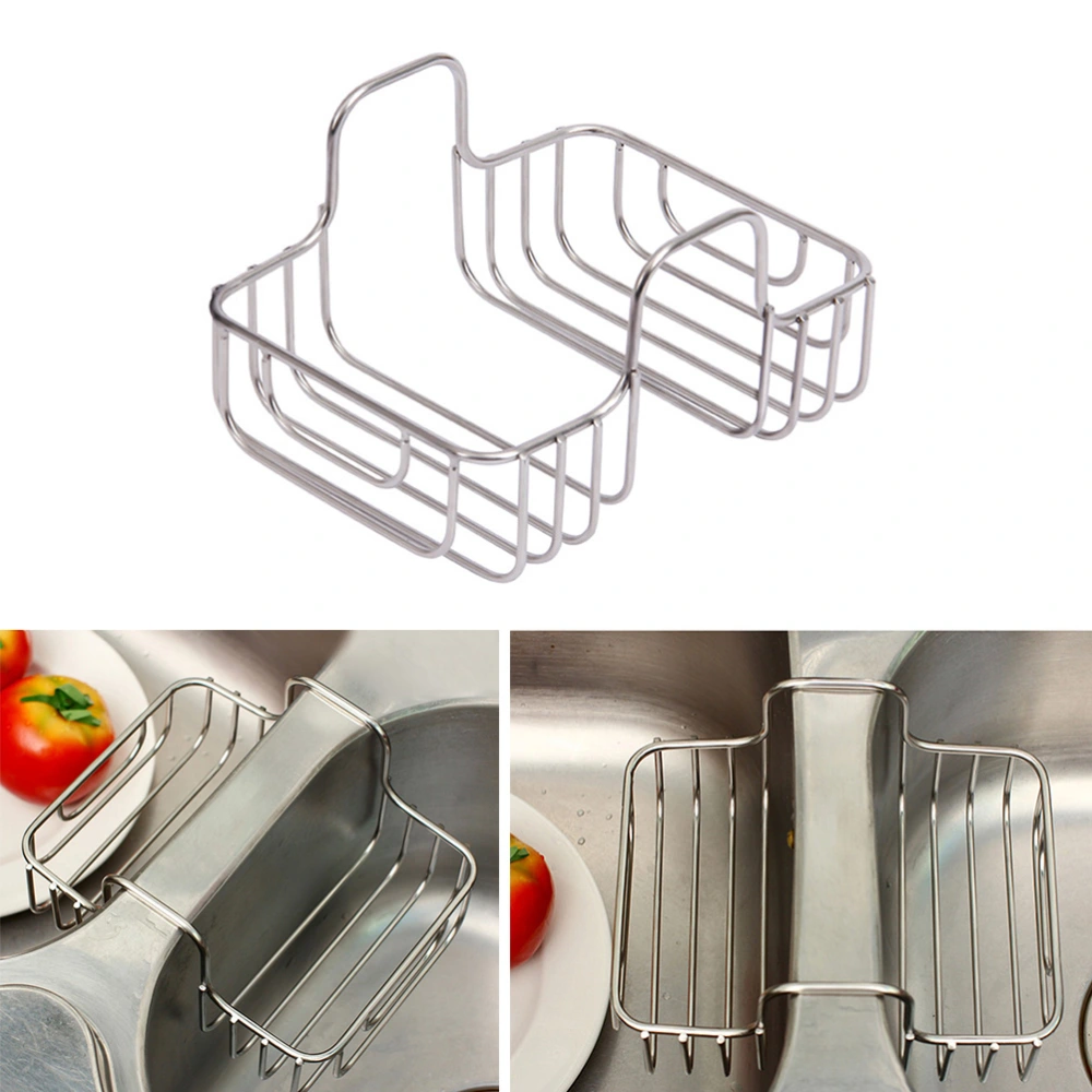 Stainless Steel Sink Caddy Kitchen Draining Rack Hanging Storage Basket Organizer for Cleaning Cloth Sponge