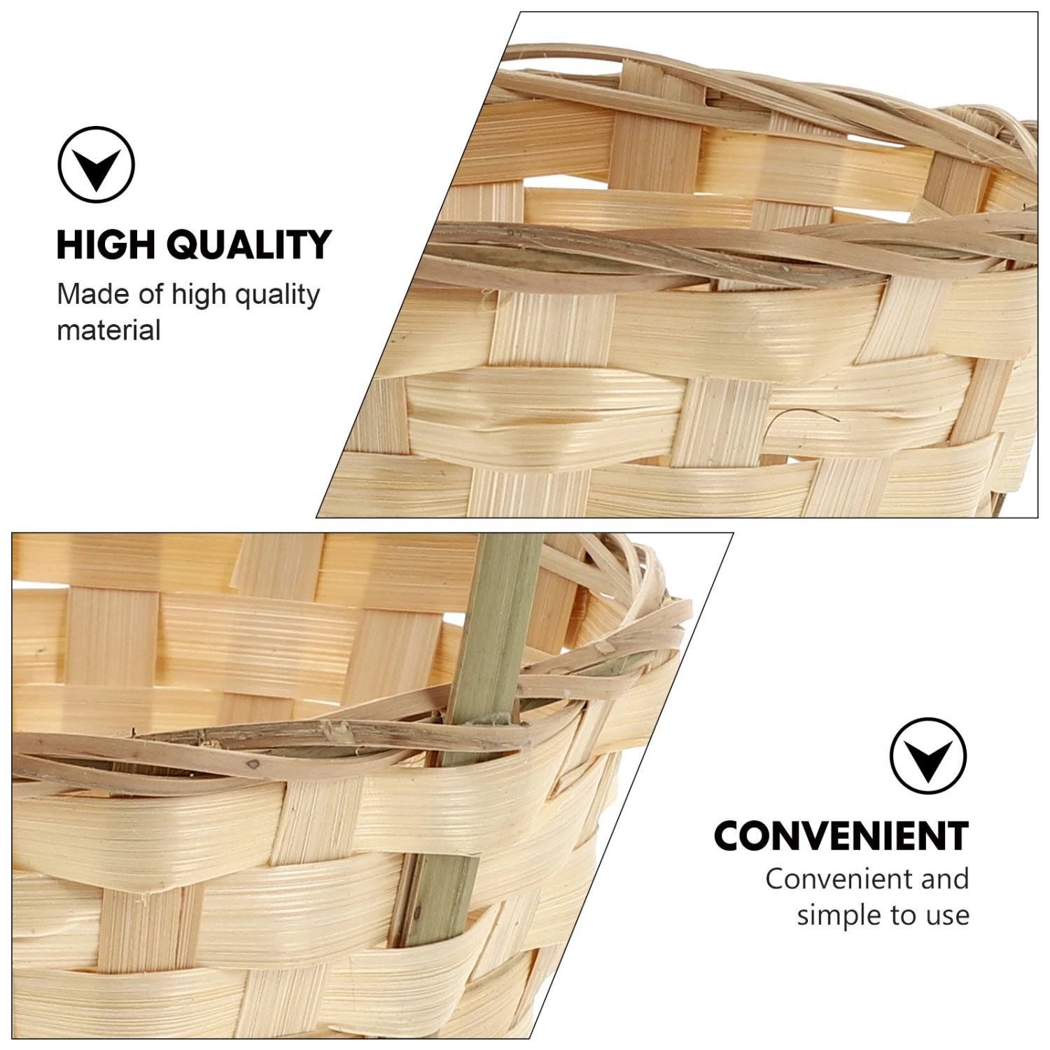 4pcs Bamboo Weaving Picnic Basket Practical Flower Holder Home Storage Basket