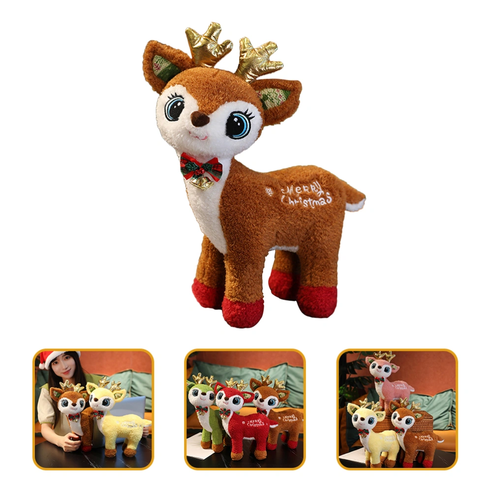 Plush Reindeer Figurine Doll Christmas Deer Toy Christmas Party Decoration