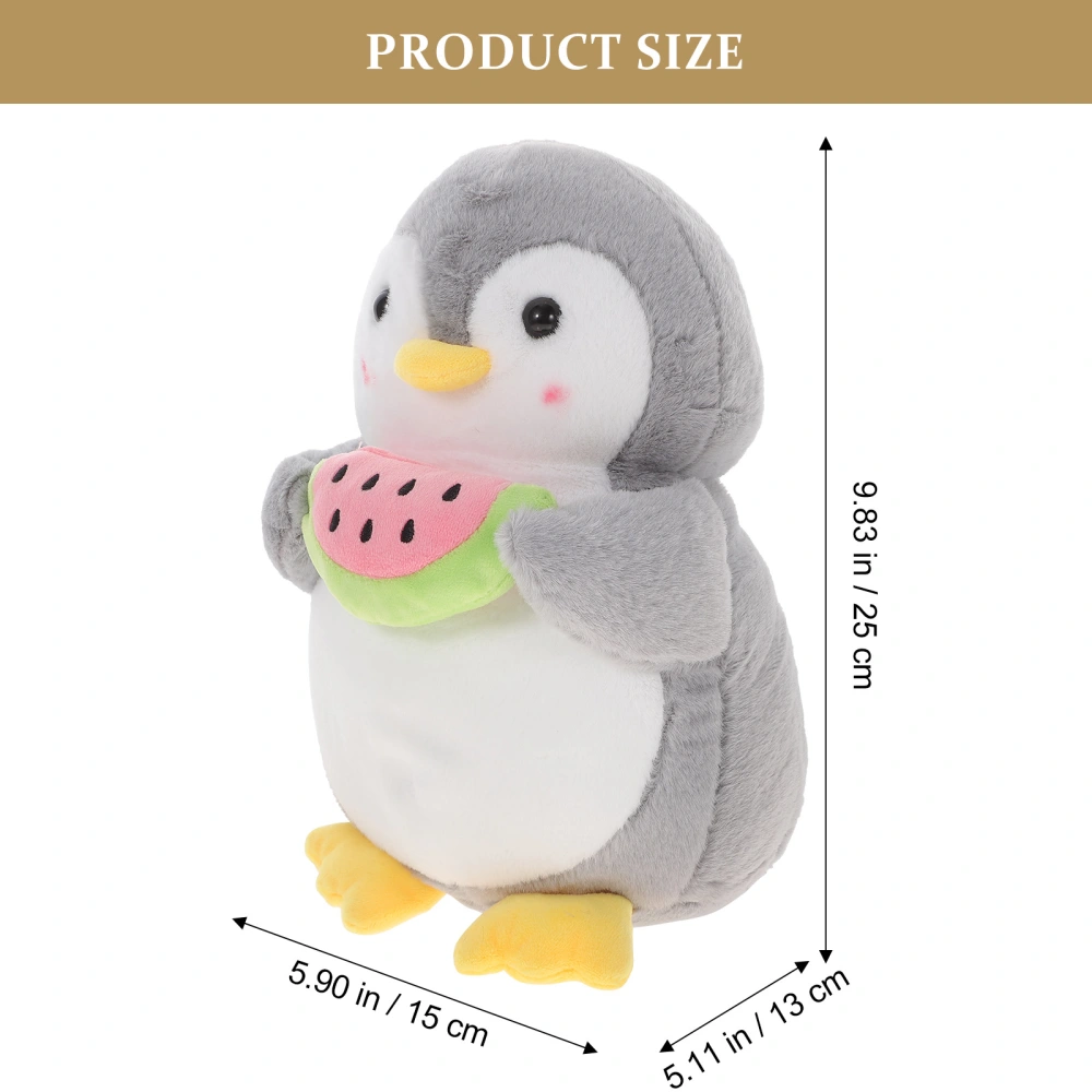 25cm Adorable Stuffed Plush Toy Penguin with Watermelon Design Doll Animal Toy Birthday Gift Doll