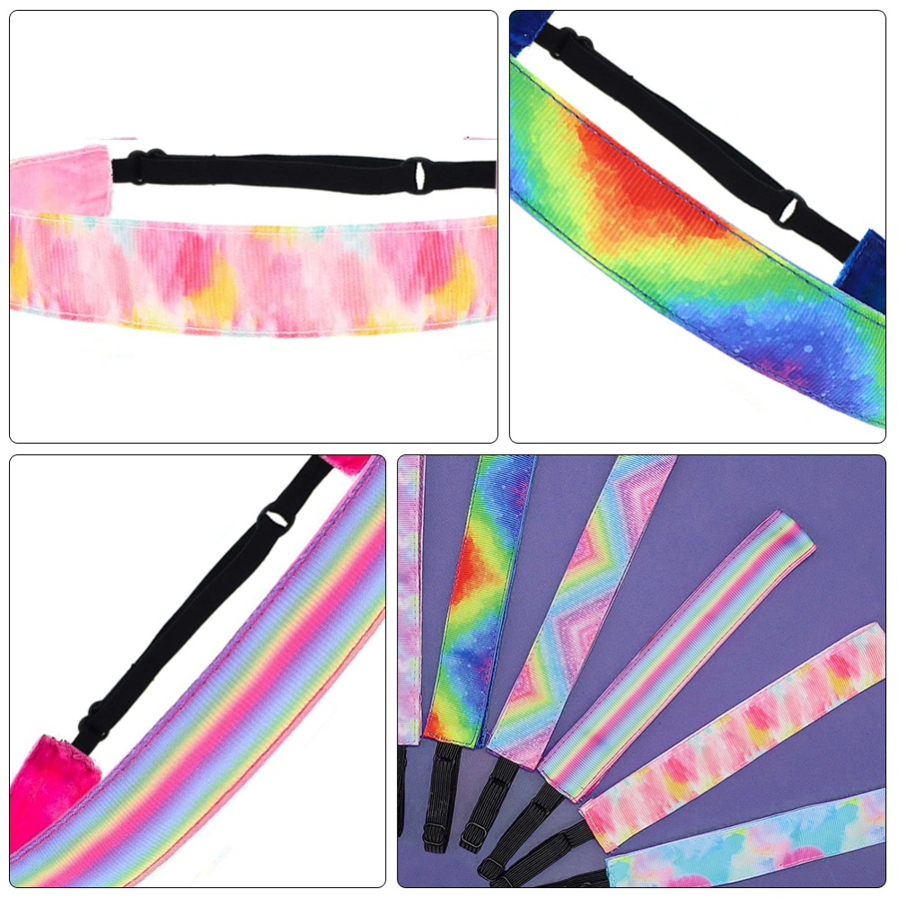 3pcs Lady Tie-dye Hair Band Gradient Rainbow Headband Sports Non-slip Headress