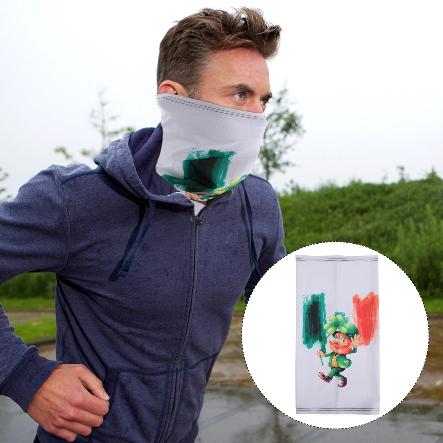 1pc Saint Patrick's Day Themed Outdoor Cycling Sunscreen Ice Silk Mask