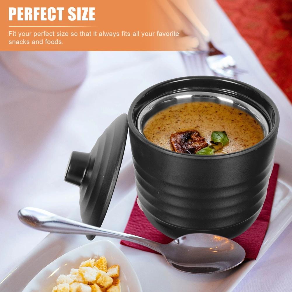 1pc Japanese Miso Soup Bowl Tableware Porridge Bowl Noodle Soup Bowl (Black)