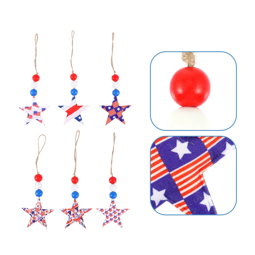 6Pcs Independence Day Decoration Beads String Pendants for Home (Assorted Color)