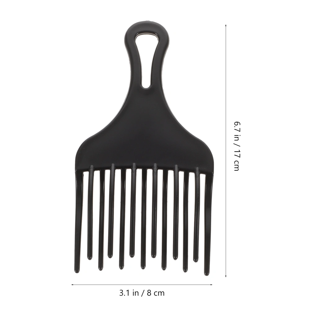 2Pcs Plastic Hair Comb Wide Tooth Comb Hairdressing Comb Male Rake Comb Size L Black