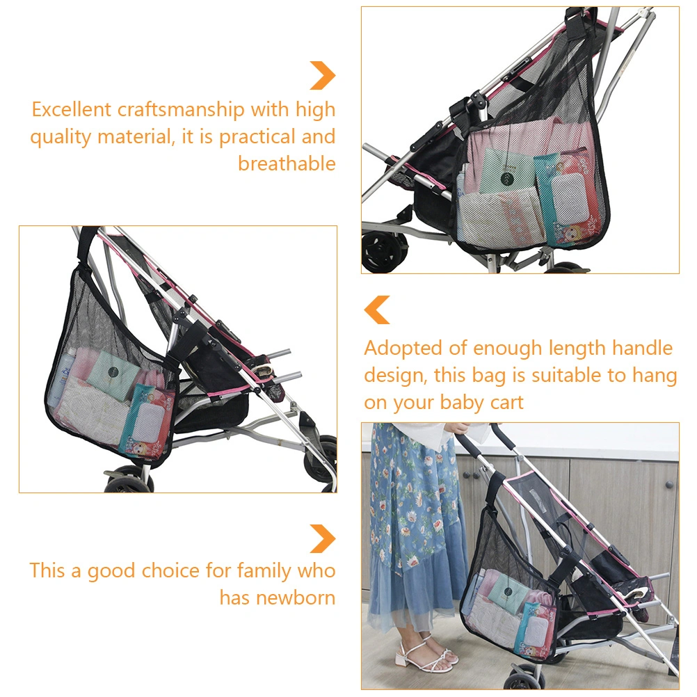 Breathable Stroller Hanging Organizer Net Baby Diaper Pouch Baby Bottle Bag