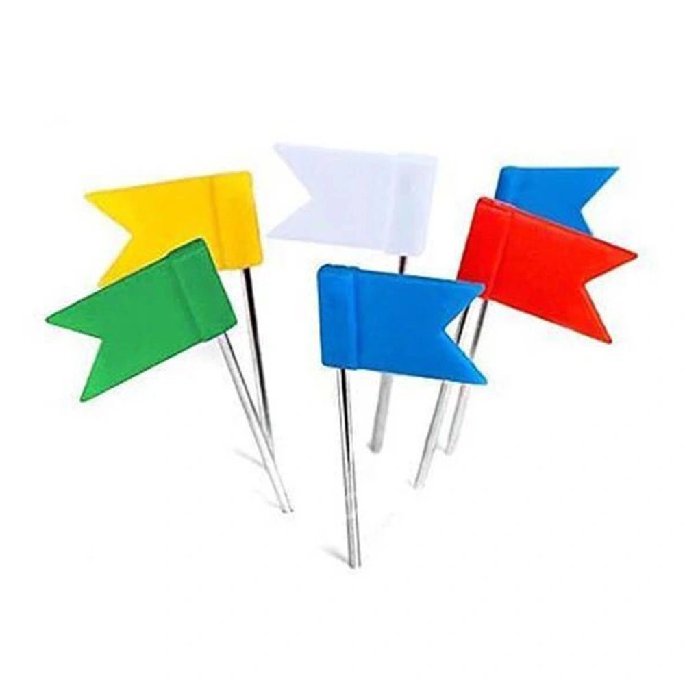 8 Boxes/Total 160pcs Colorful Map Flag Push Steel Tacks with Plastic Flags Head for Travel Map Cork Board Bulletin