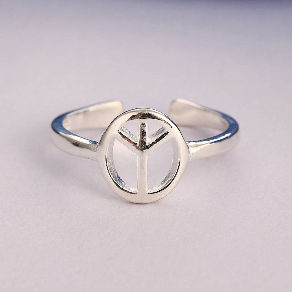 Unisex Open Adjustable World Peace Sign Finger Ring Joint Knuckle Ring Fashion Simple Style