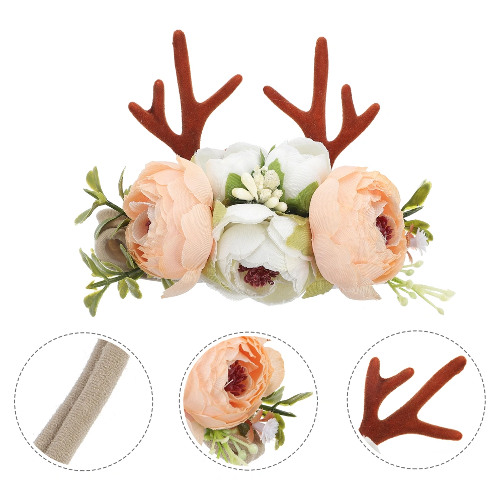 Christmas Headband Flower Headband Deer Antlers Hairband Kids Party Head Wraps